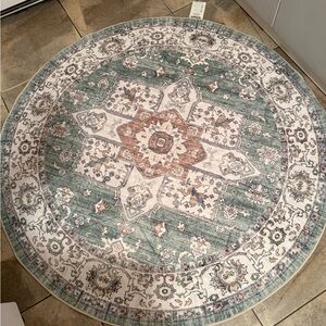 Round Floral Area Rug